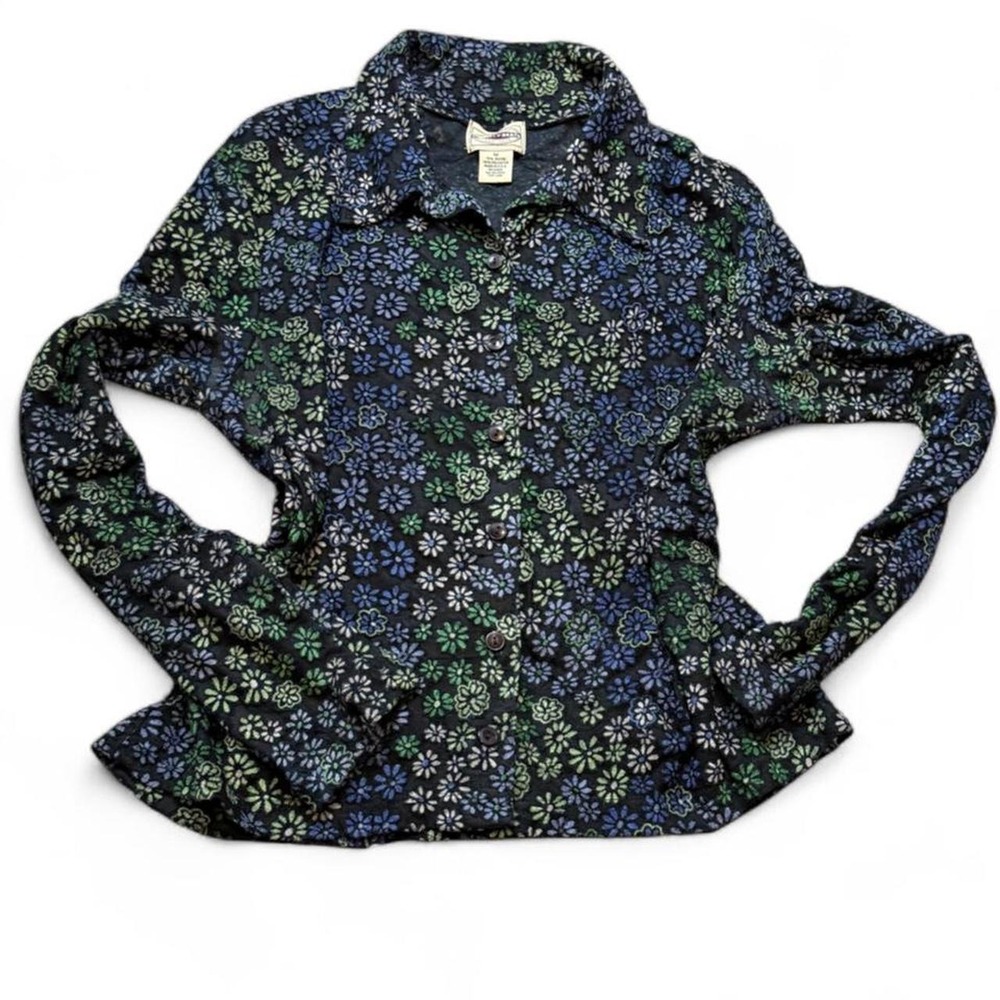 Vintage 90s County Seat Ditsy Floral Button Down Top, Women's Size M